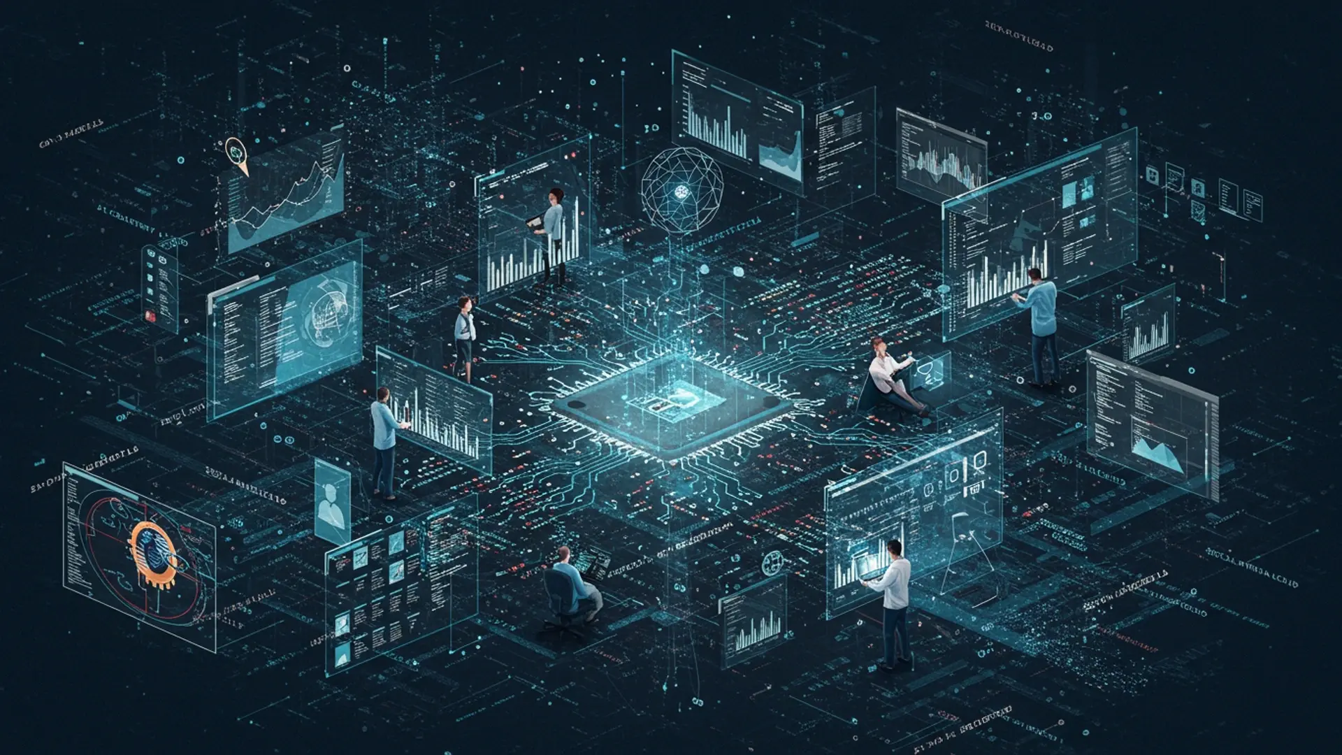 A futuristic image of a neural network or AI brain, representing artificial intelligence.