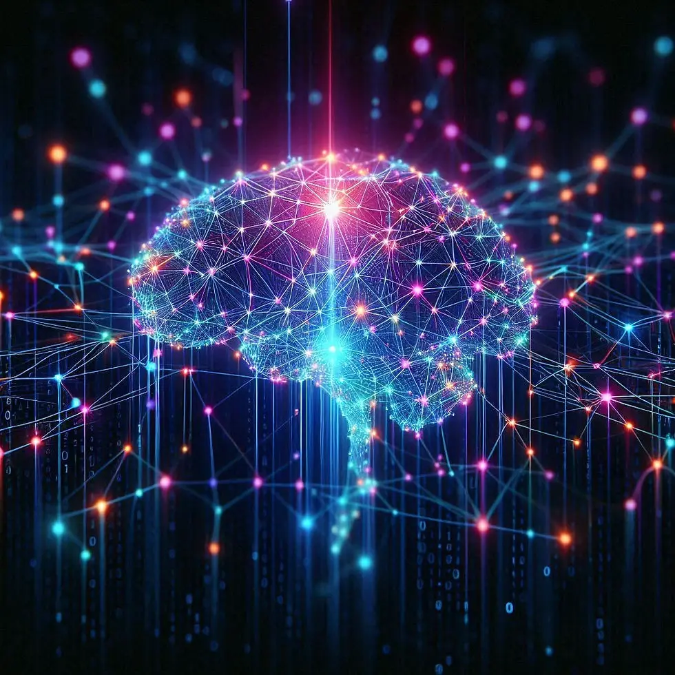 An image of a brain with a neurlal network