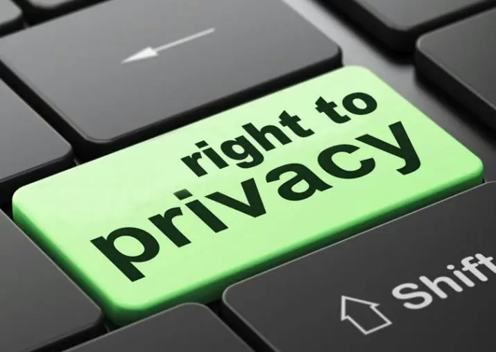 A keyboard with enter replaced with 'right to privacy'.