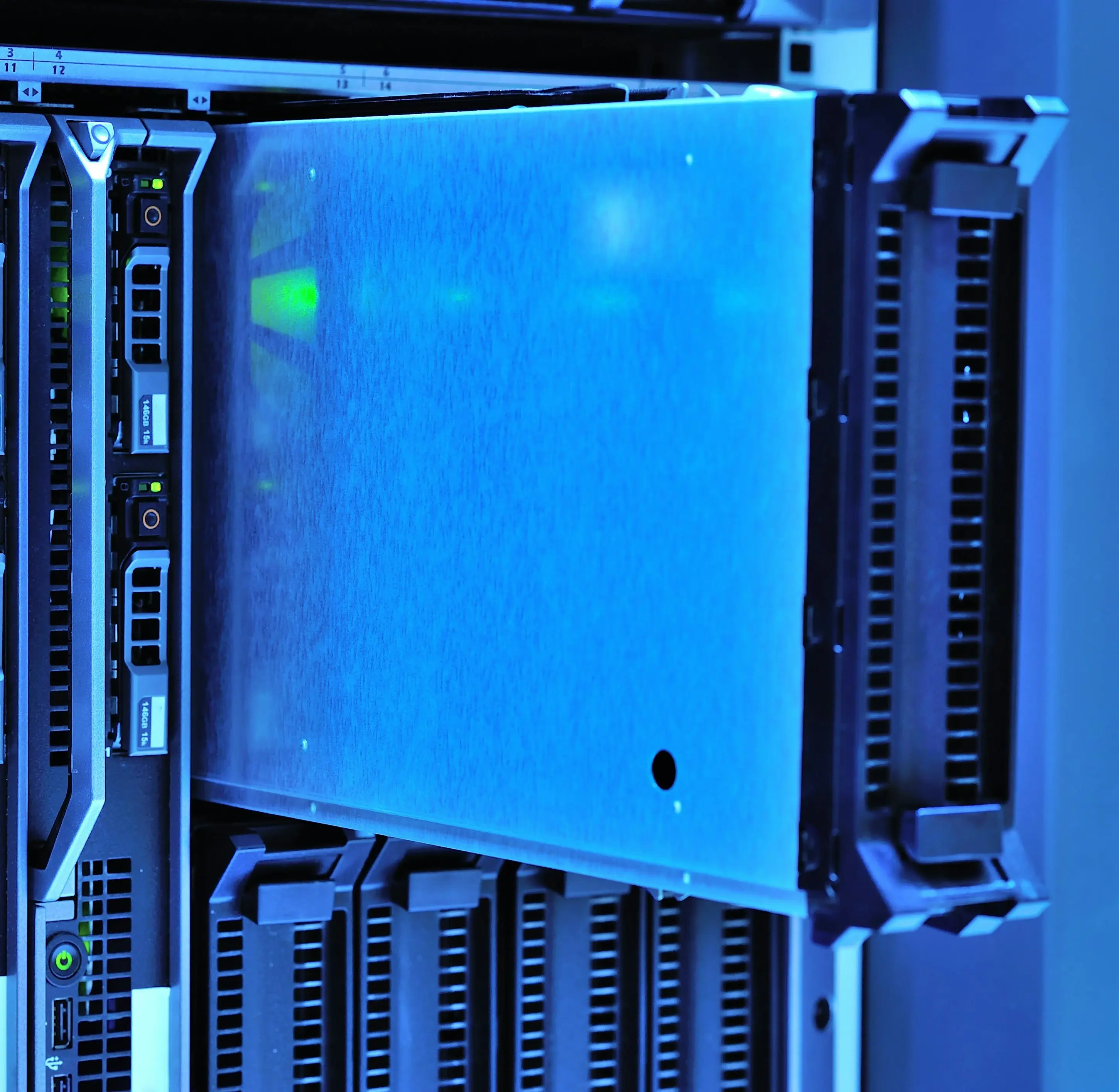 An image of a secure, modern server room or a conceptual private cloud.