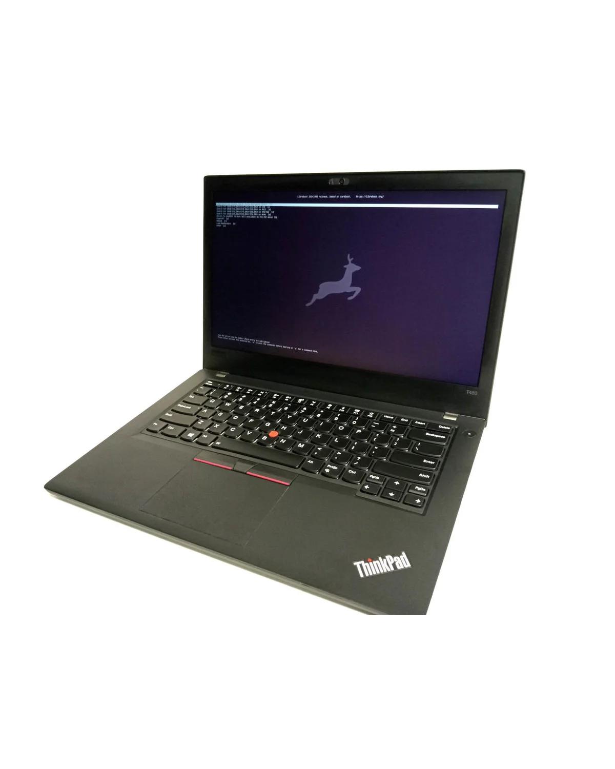 A ThinkPad T480 booting Libreboot, the vendor firmware gone.